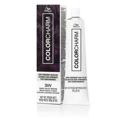 Wella Colorcharm Demi-Permanent Cream Hair Color 3VV-Dark Violet Brown