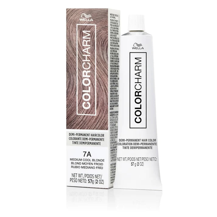 Wella Colorcharm Demi-Permanent Cream Hair Color 7A-Medium Cool Blonde