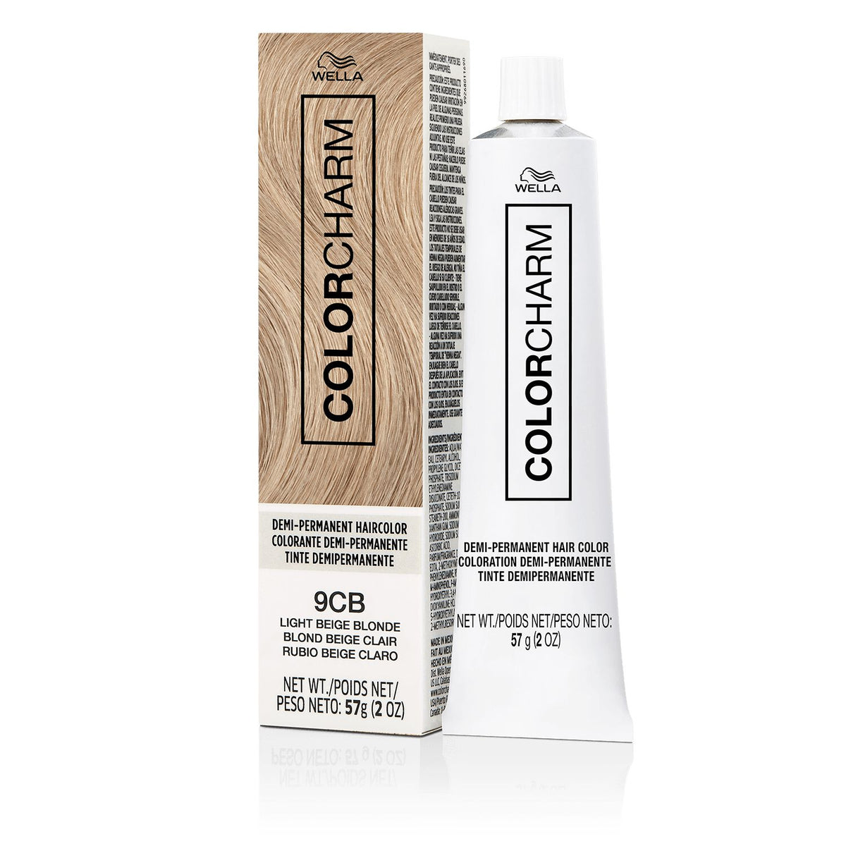 Wella Colorcharm Demi-Permanent Cream Hair Color 9CB-Light Beige Blonde