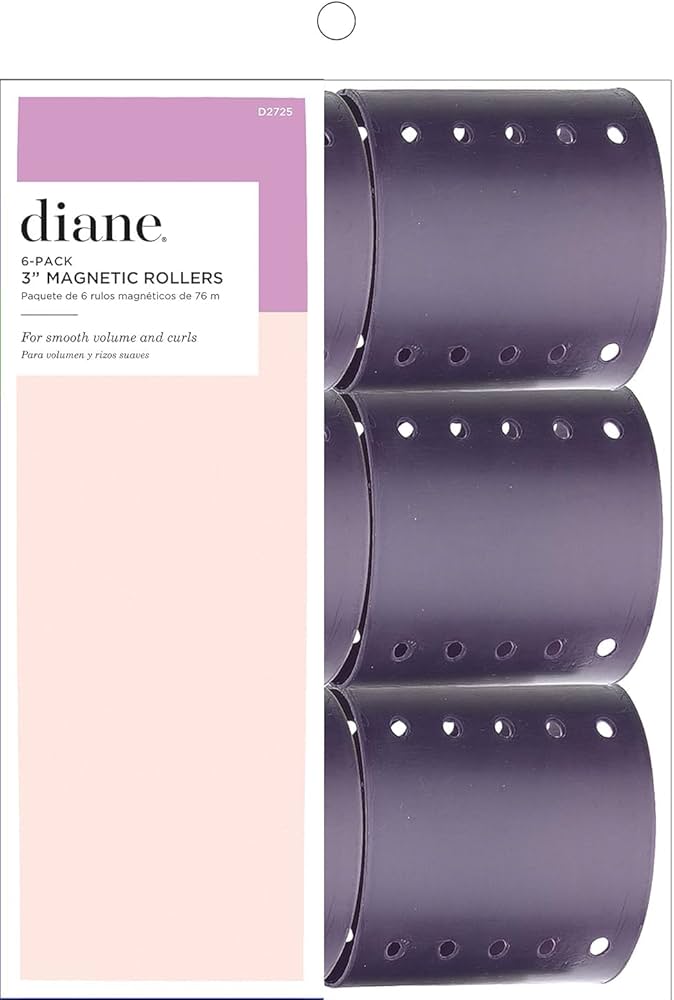 Diane #D2725 Magnetic Rollers 3'' 6pk.