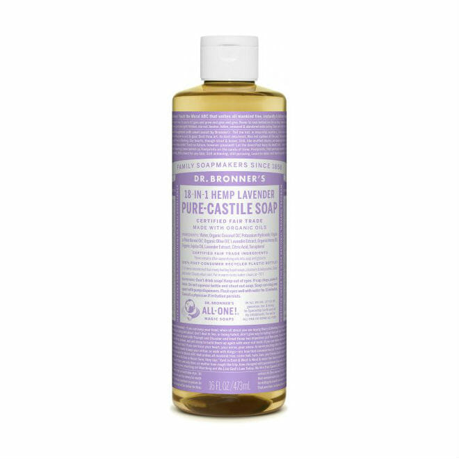Dr. Bronner's 18-In-1 Lavender Pure-Castile Liquid Soap 16oz.