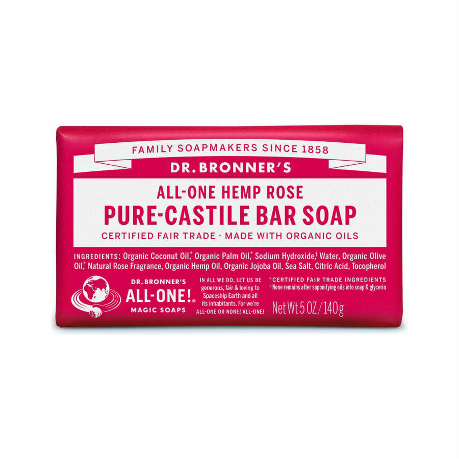 Dr. Bronner's All-One Rose Pure-Castile Bar Soap