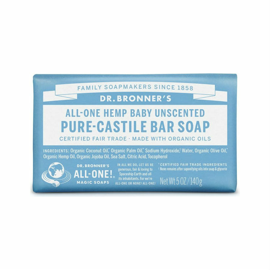 Dr. Bronner's All-One Baby Unscented Pure-Castile Bar Soap
