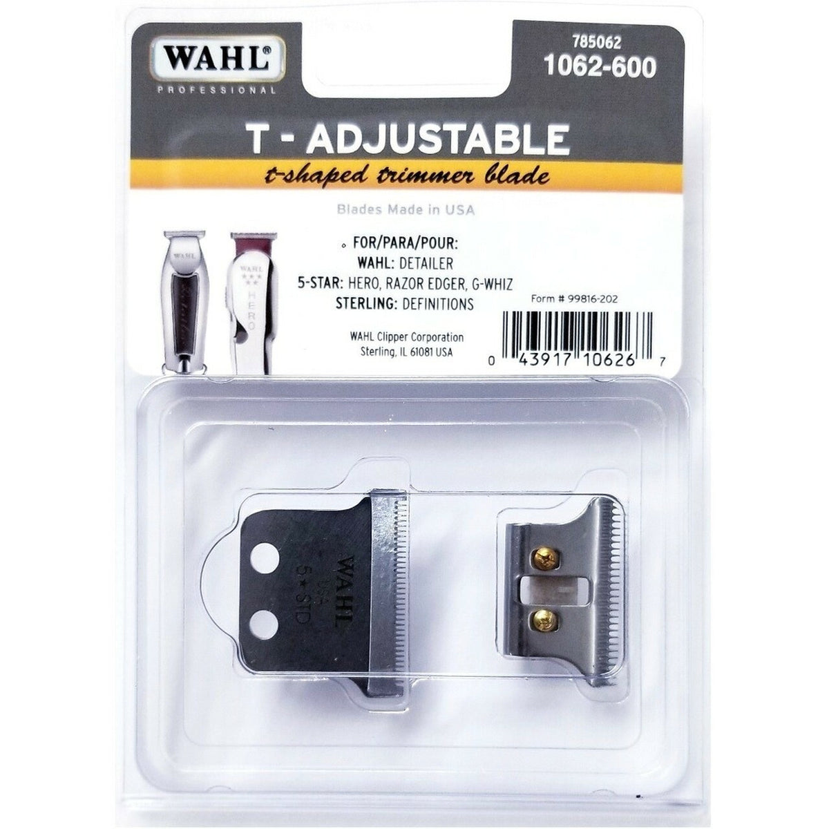 Wahl Professional T-Adjustable T-Shaped Trimmer Blade