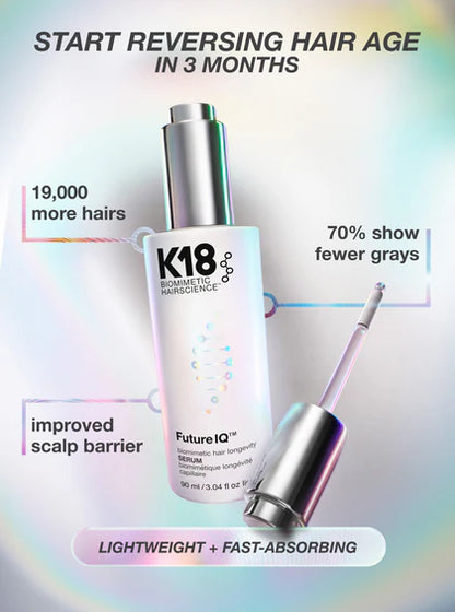 K18 Future IQ Biometric Hair Longevity Serum 3.04oz.