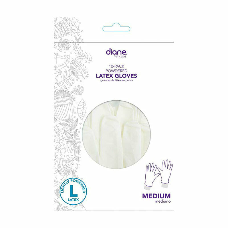 Diane 10-Pack Powdered Latex Gloves Medium