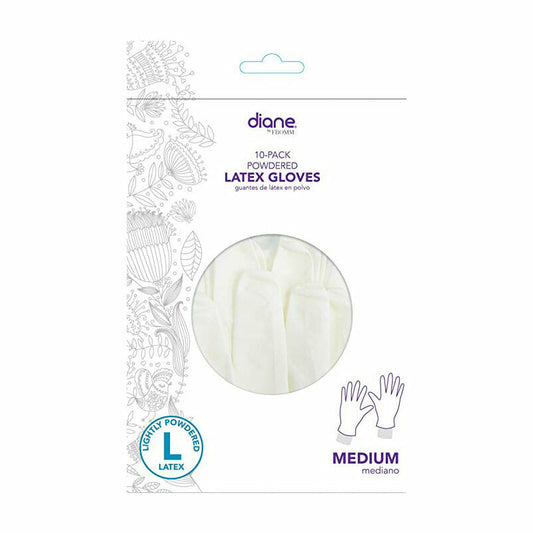 Diane 10-Pack Powdered Latex Gloves Medium